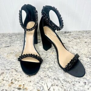 Jewel Badgley Mischka Maya Ankle Strap Heels  Size 9